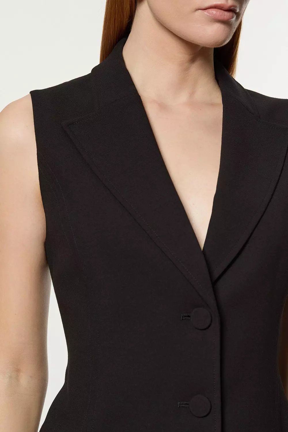 [新品]TODAYFULQuilting Compact Vest 黒　36 Compact Stretch Essential Tailored Vest | Karen Millen