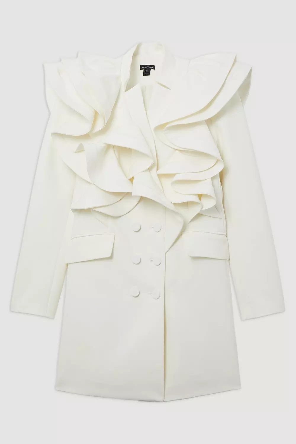 【Karen Millen】ドラマ ラッフル フリル ダブル ブレザードレス Tailored Drama Ruffled Double Breasted Blazer Dress | Karen