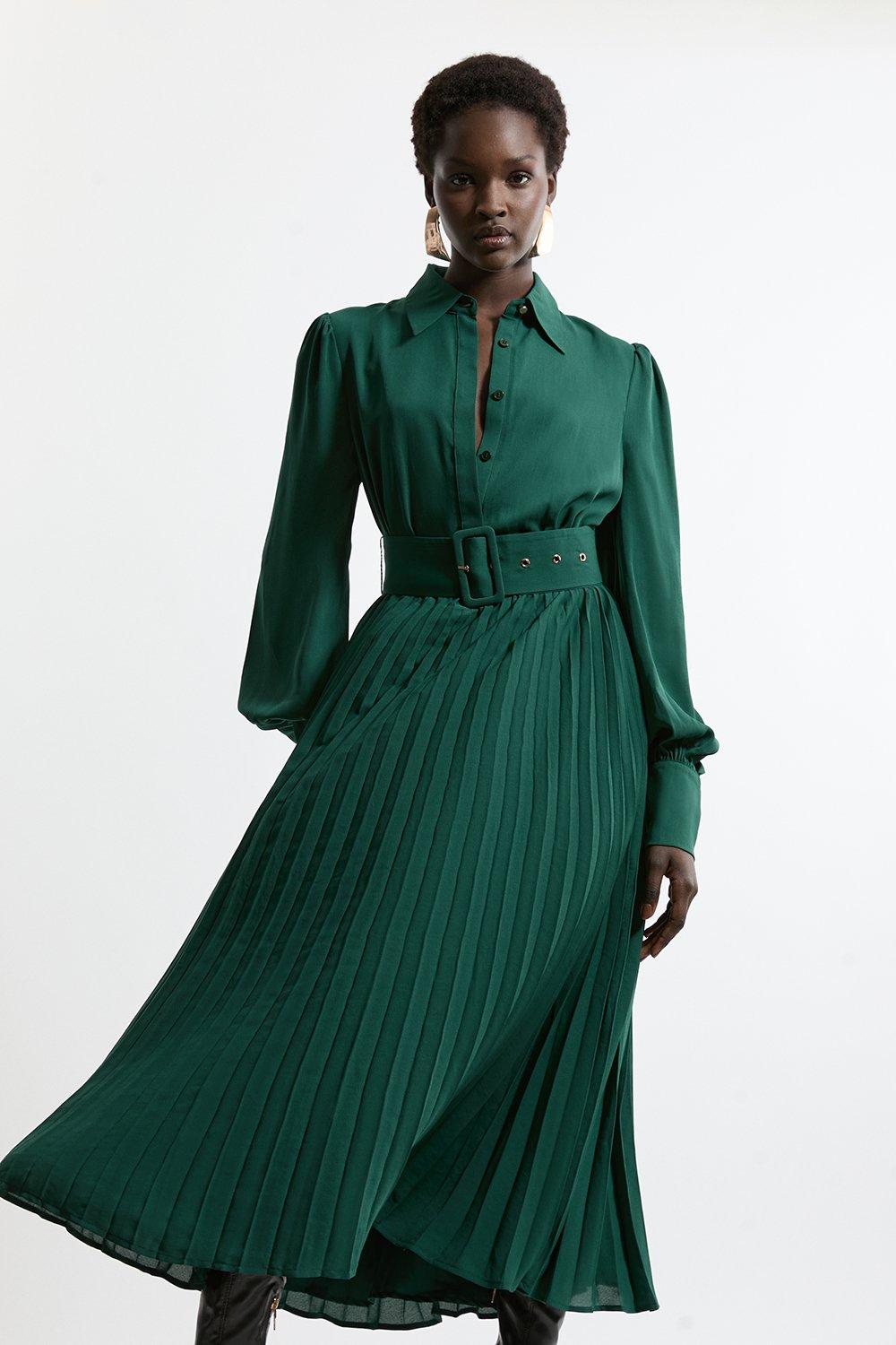 Button up shirt orders dress with belt