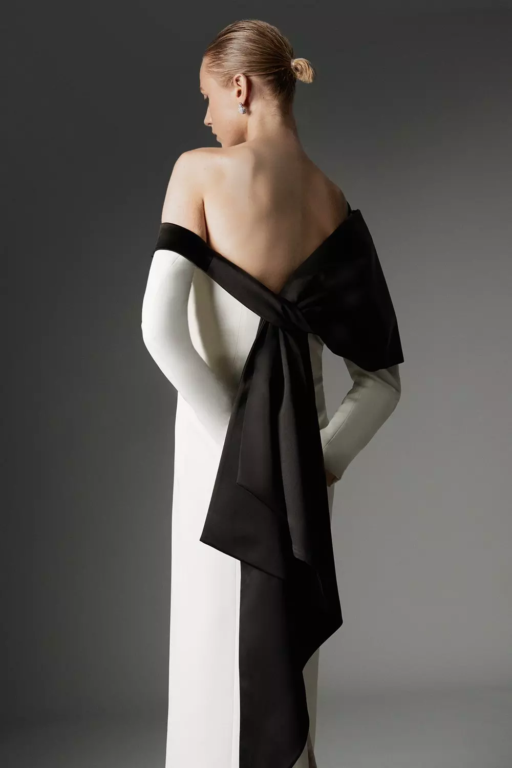 Archive Collection - Bow Detail Asymmetric Crepe Bandeau