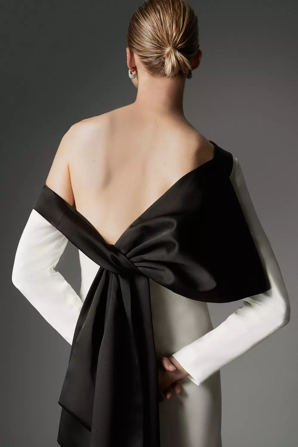 Archive Collection - Bow Detail Asymmetric Crepe Bandeau