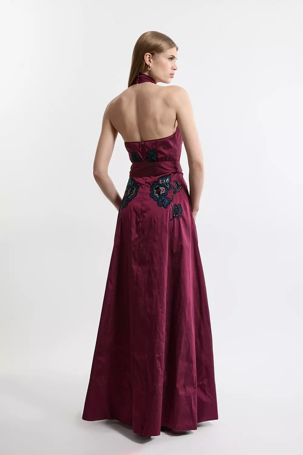 関税送料込★SALE★完売間近ラスト★KarenMillen★Taffetaドレス Off The Shoulder Taffeta Ruffle Woven Maxi Dress | Karen Millen