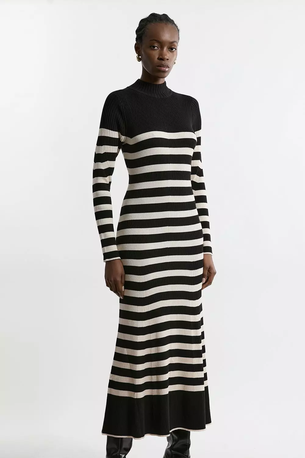 Viscose Blend Swing Hem Knitted Maxi Dress | Karen Millen