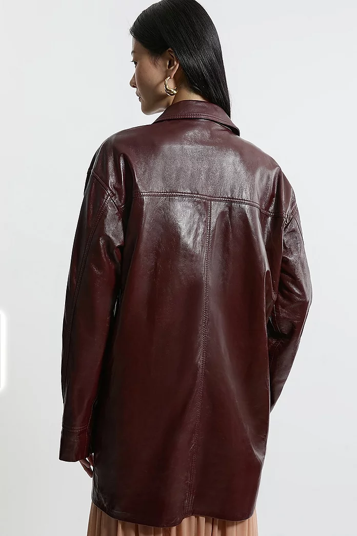 High Shine Leather Tailored Jacket | Karen Millen High Shine Leather Tailored Jacket | Karen Millen