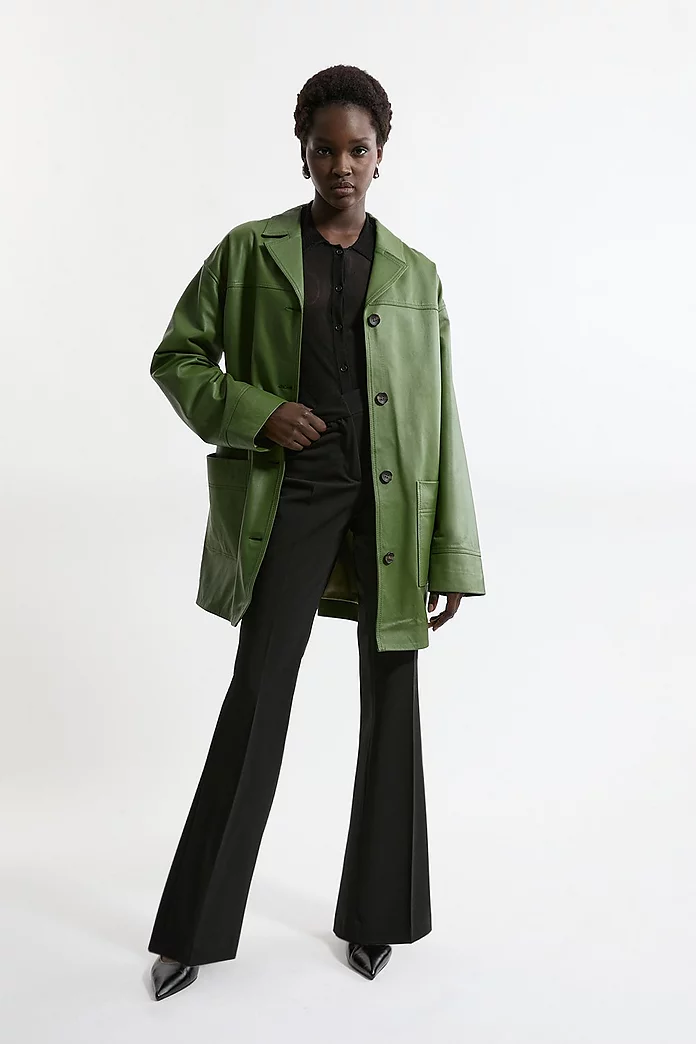 Leather Tailored Jacket | Karen Millen Leather Tailored Jacket | Karen Millen