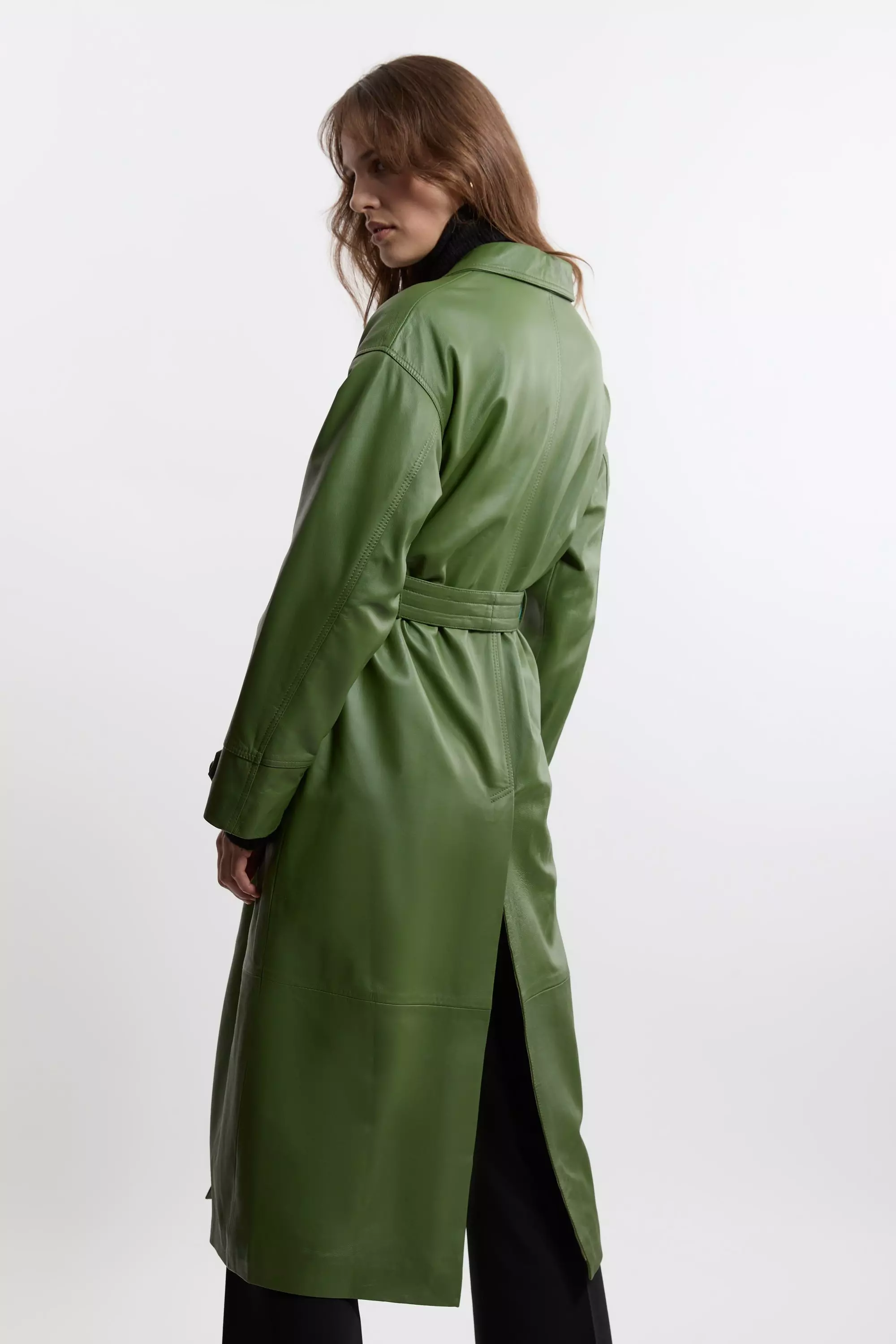 Leather Clean Trench Coat Karen Millen