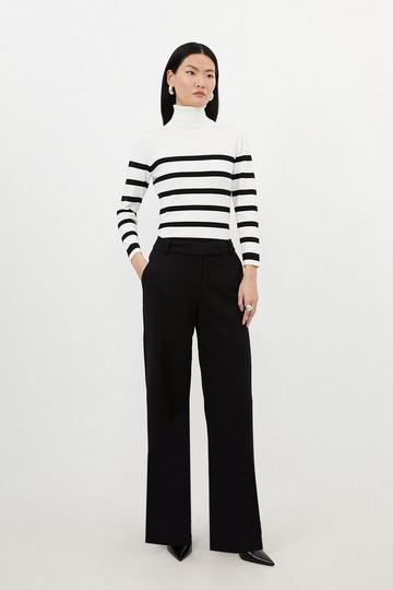 Black Tall Tailored Essential Straight Leg Pants