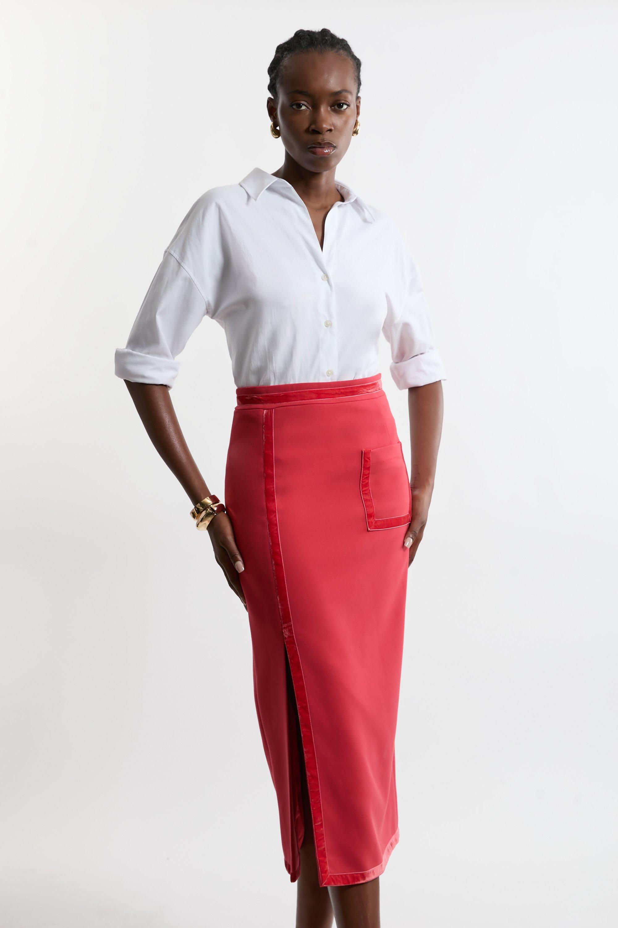 Red fashion business skirt