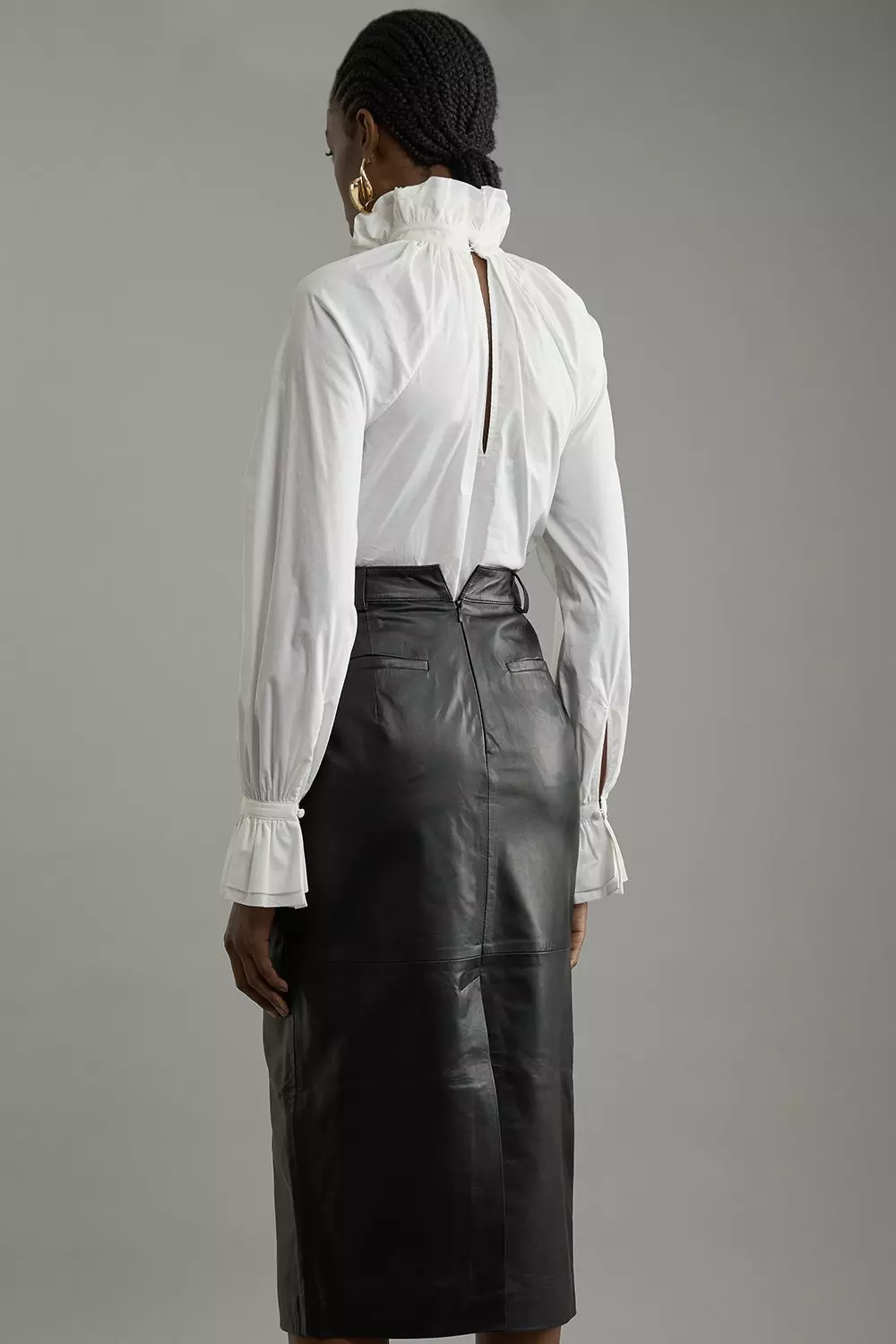 Black leather pencil skirt karen millen sale
