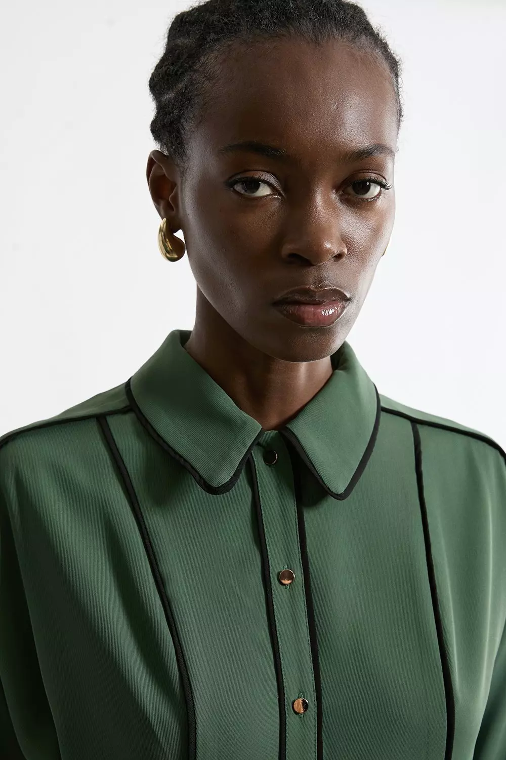 Petite Twill Midaxi Woven Shirt Dress With Belt | Karen Millen