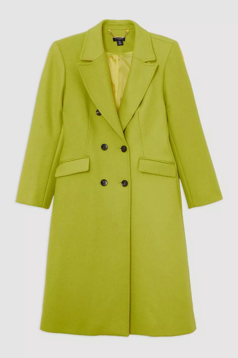 Lime Petite Premium Italian Manteco Wool Fitted Tailored Midi Coat alternative image