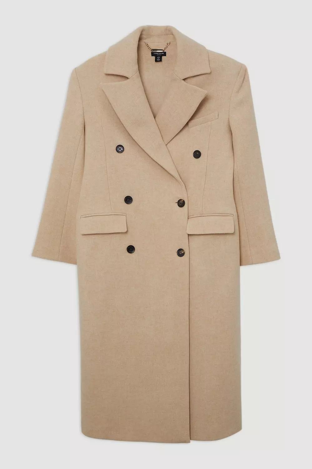 wool long coat for women with single breasted and pockets 2256