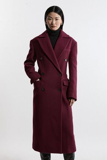 Premium Italian Manteco Wool Strong Shoulder Anti Fit Midi Coat fig