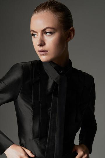 Black Archive Collection - Taffeta Pleat Detail Shirt