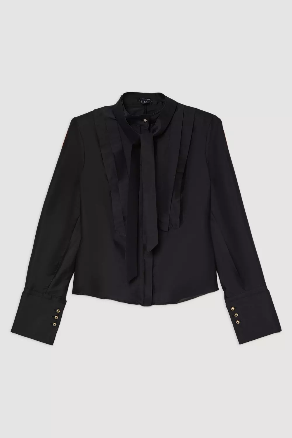 Taffeta Pleat Detail Woven Shirt | Karen Millen