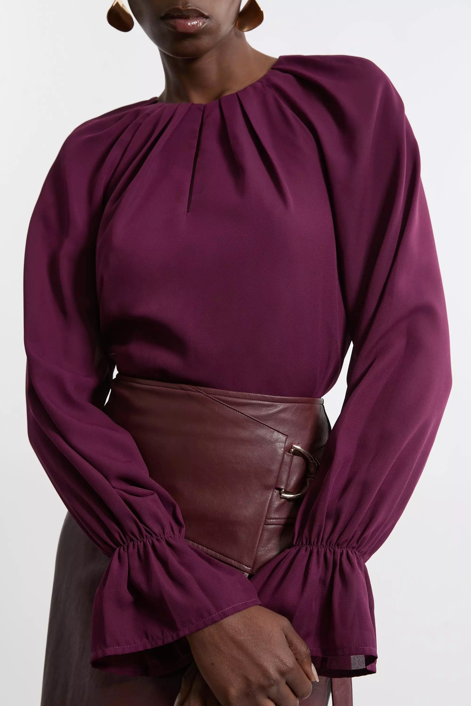 Georgette Woven Long Sleeve Blouse | Karen Millen