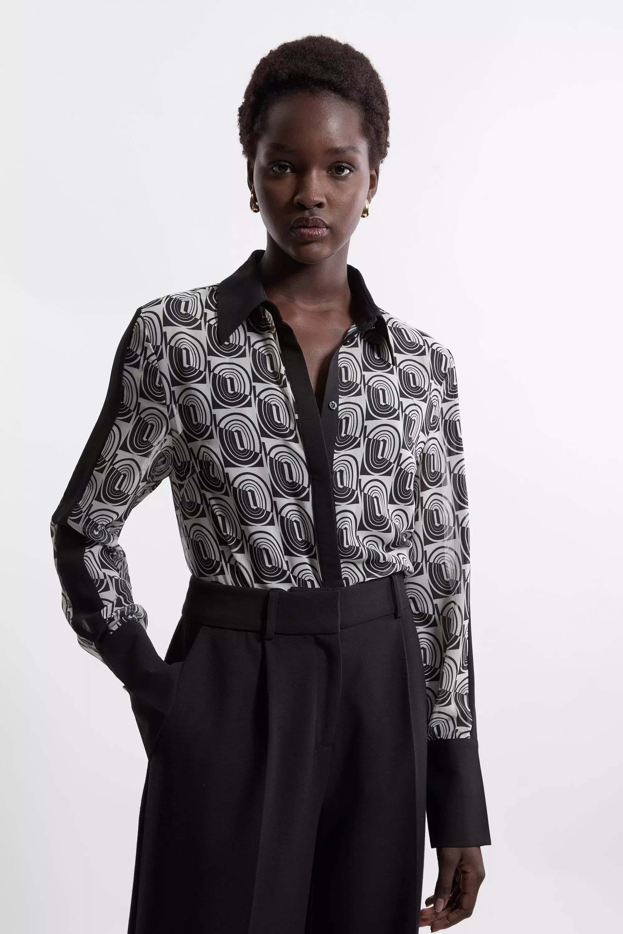 Tall Mono Print Woven Shirt  alternative image