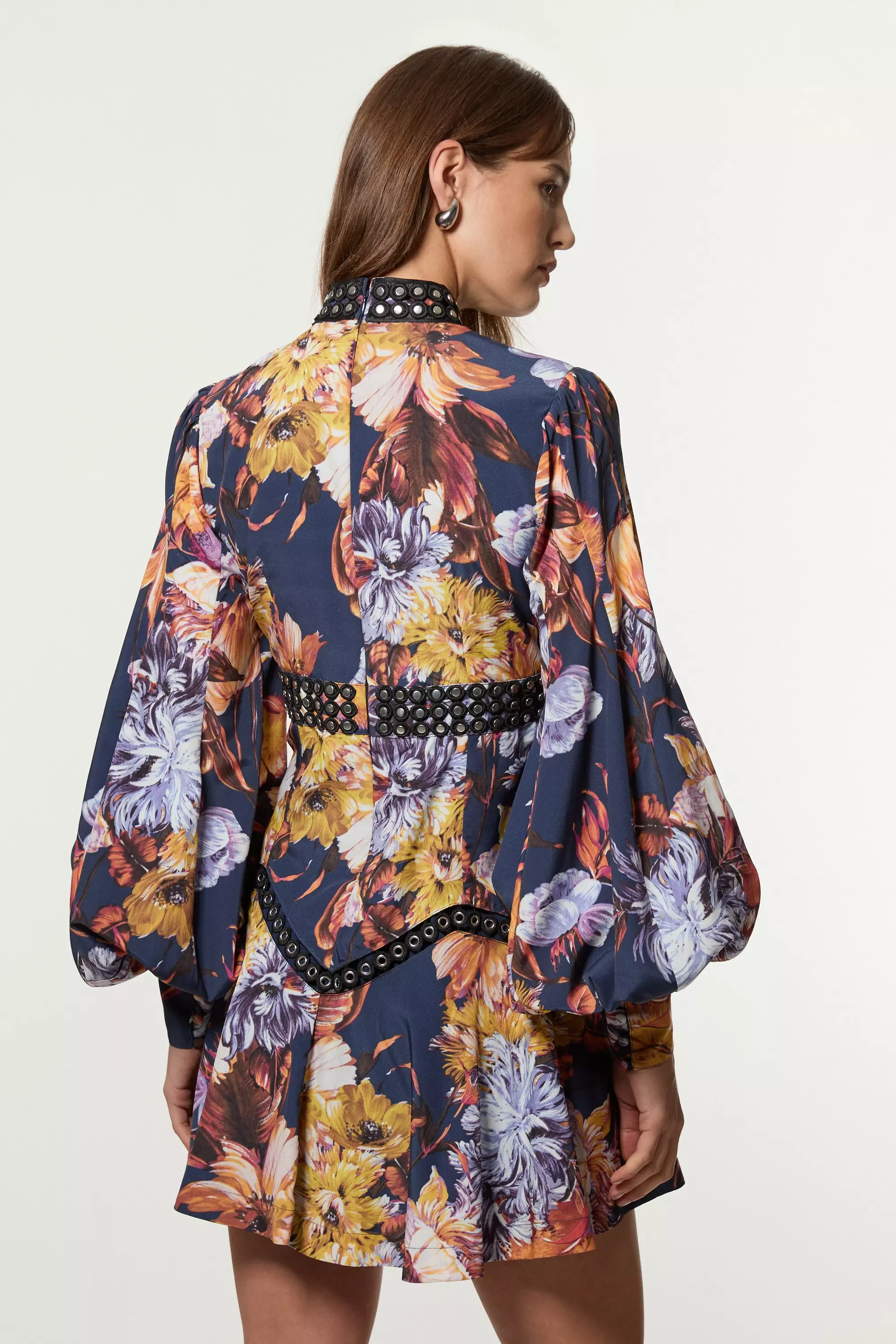 KAREN MILLEN タイト ビジュー コットン ミニ丈ドレス ブラック KAREN MILLEN タイト ビジュー コットン ミニ丈ドレス ブラック