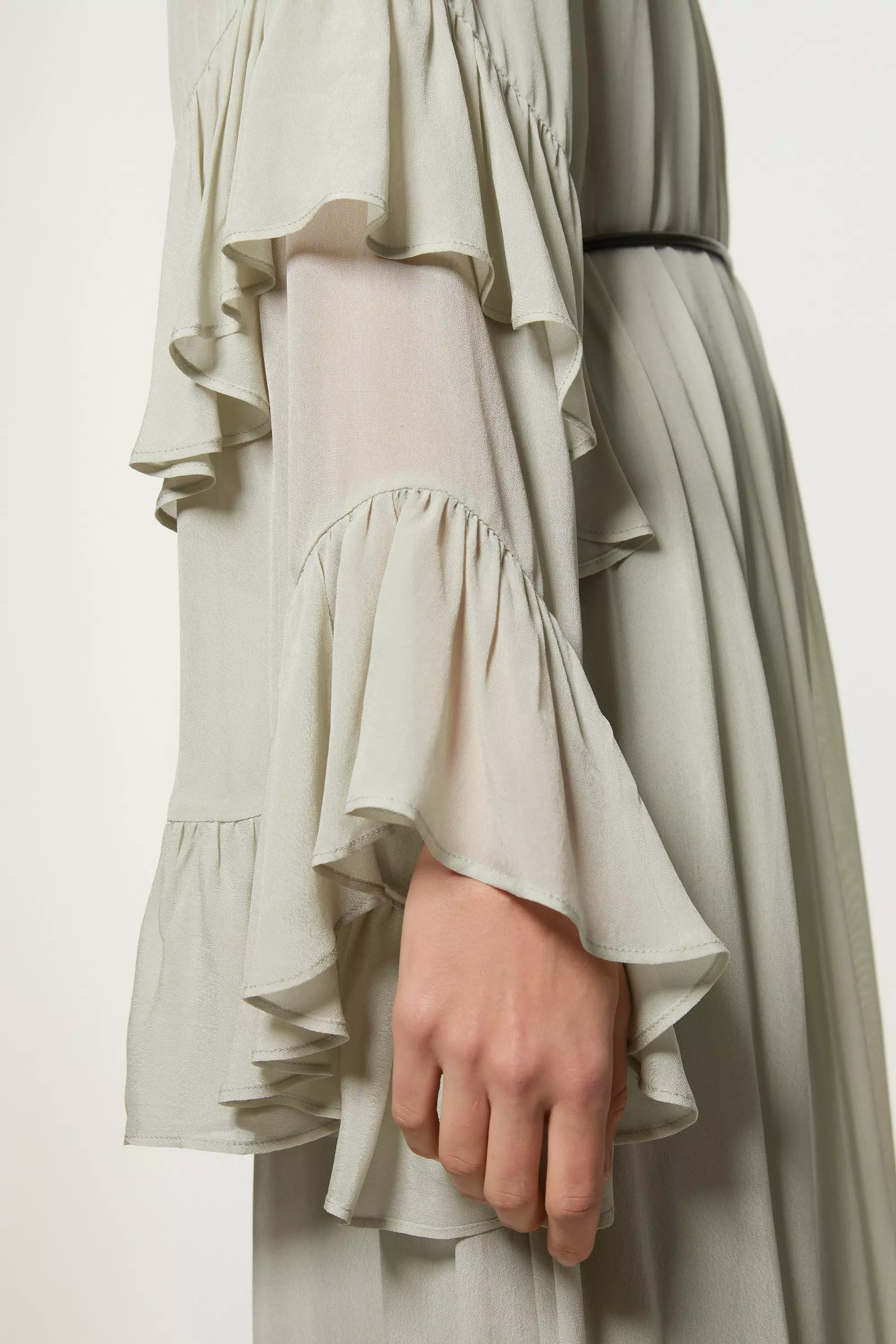 安心追跡付【KAREN MILLEN】ミックス素材ベルト付きドレス 日本未入荷☆Karen Millen レーストップマキシドレス