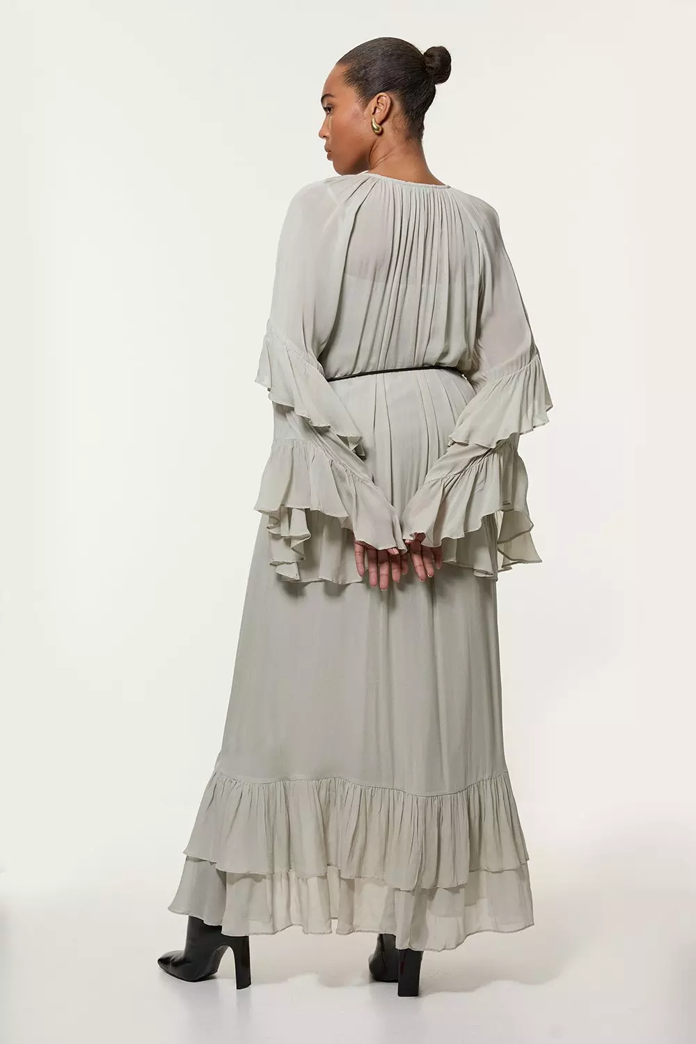 安心追跡付【KAREN MILLEN】クレープ コルセット マキシドレス Metallic Embellished And Beaded Halter Maxi Dress | Karen Millen