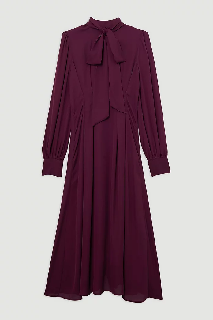 Georgette Woven Tie Maxi Dress | Karen Millen Georgette Woven Tie Maxi Dress | Karen Millen