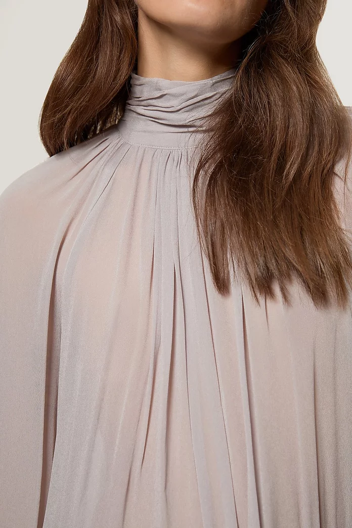 Viscose Georgette Drama Woven Maxi Blouse | Karen Millen Viscose Georgette Drama Woven Maxi Blouse | Karen Millen