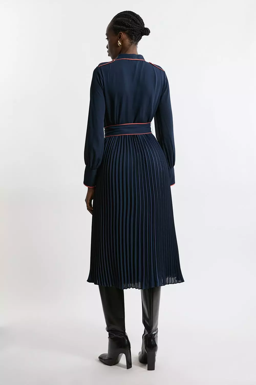 Tall Military Belted Woven Shirt Midaxi Dress | Karen Millen