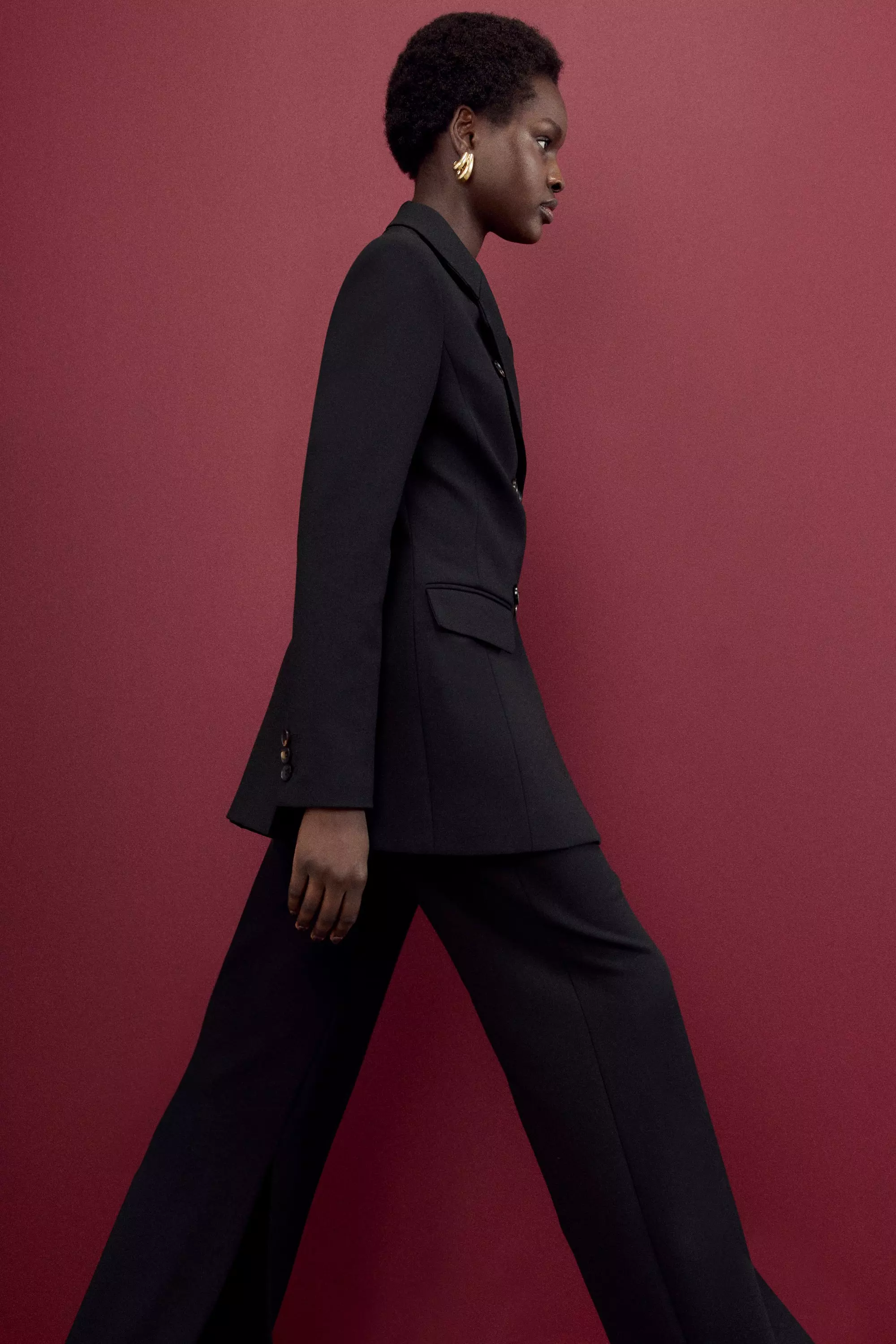 Compact Stretch Wide Leg Trouser | Karen Millen