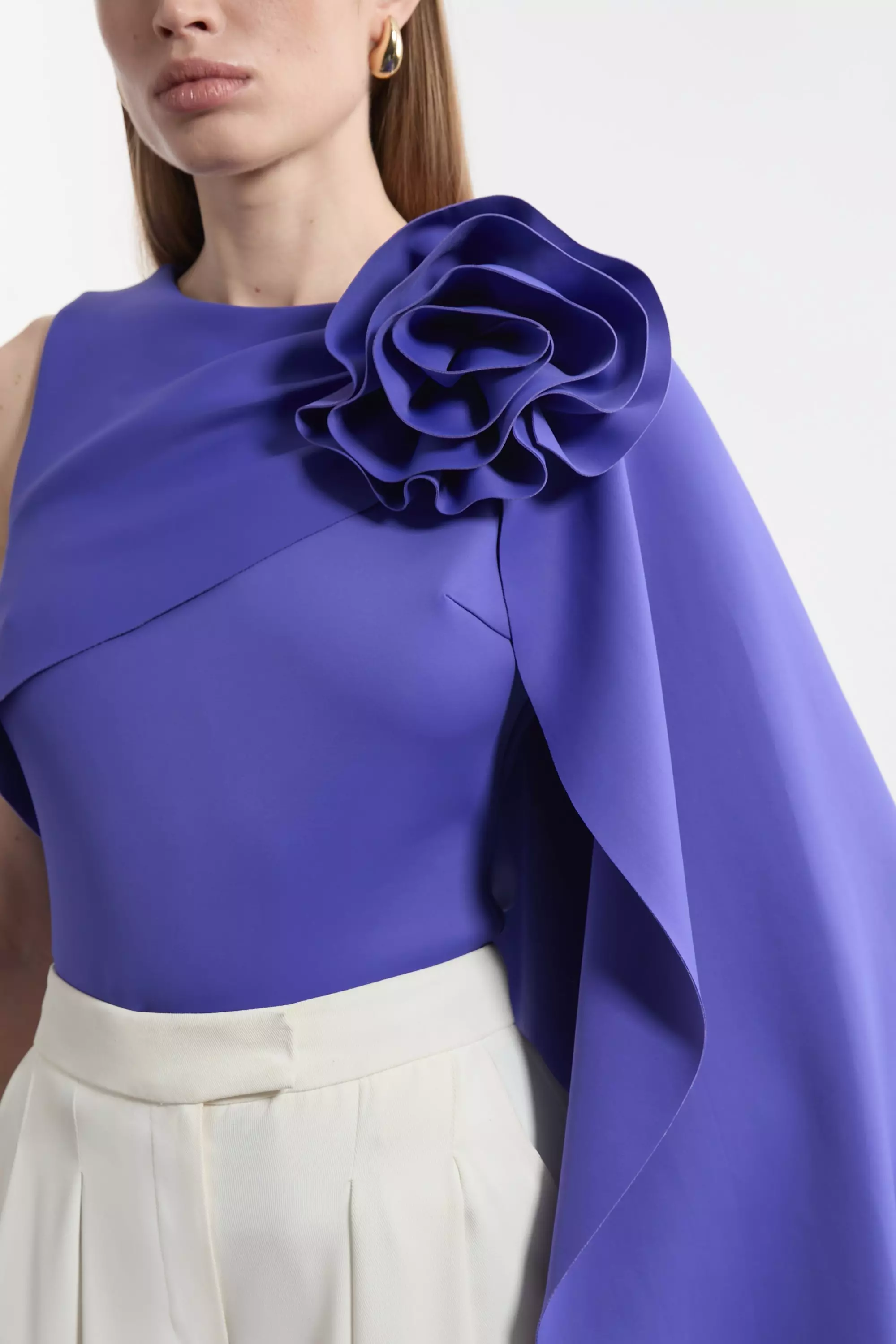 【Karen Millen】スカロップ トリム クレープシャツドレス Karen Millen】スカロップ トリム クレープシャツドレス