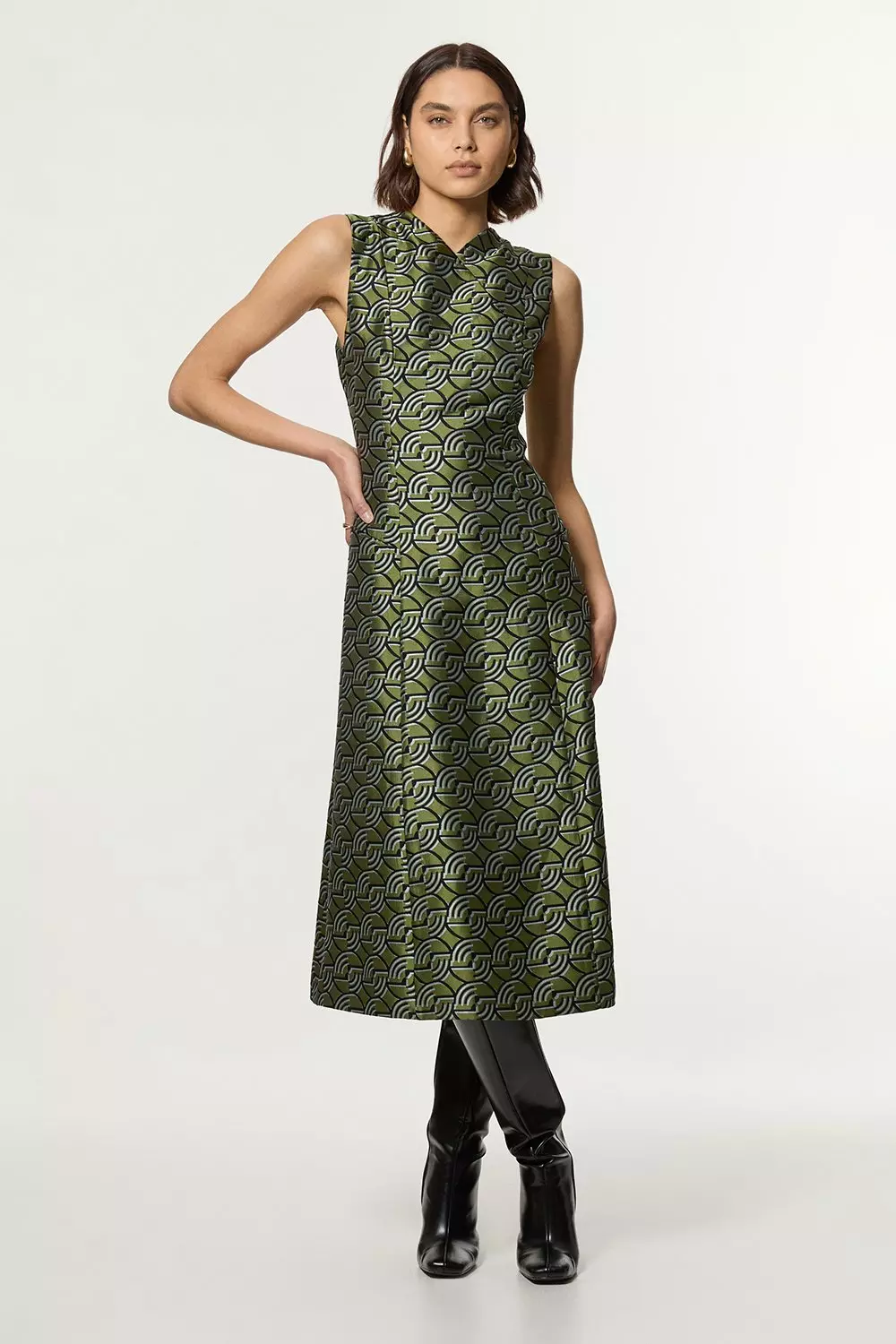 【Karen Millen】Petite Check Pleated Kilt Belted Midi Skirt Petite Check Pleated Kilt Belted Midi Skirt | Karen Millen