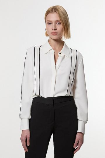 Soft Tailored Contrast Tipped Shirt ivory