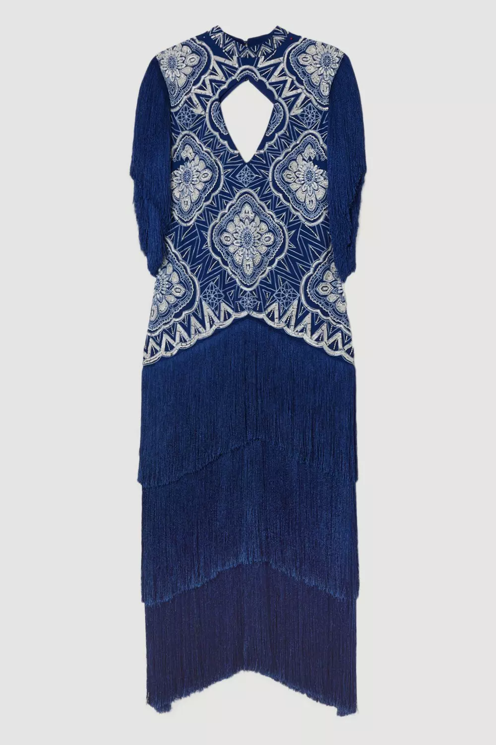 Embellished Fringe Woven Maxi Dress | Karen Millen