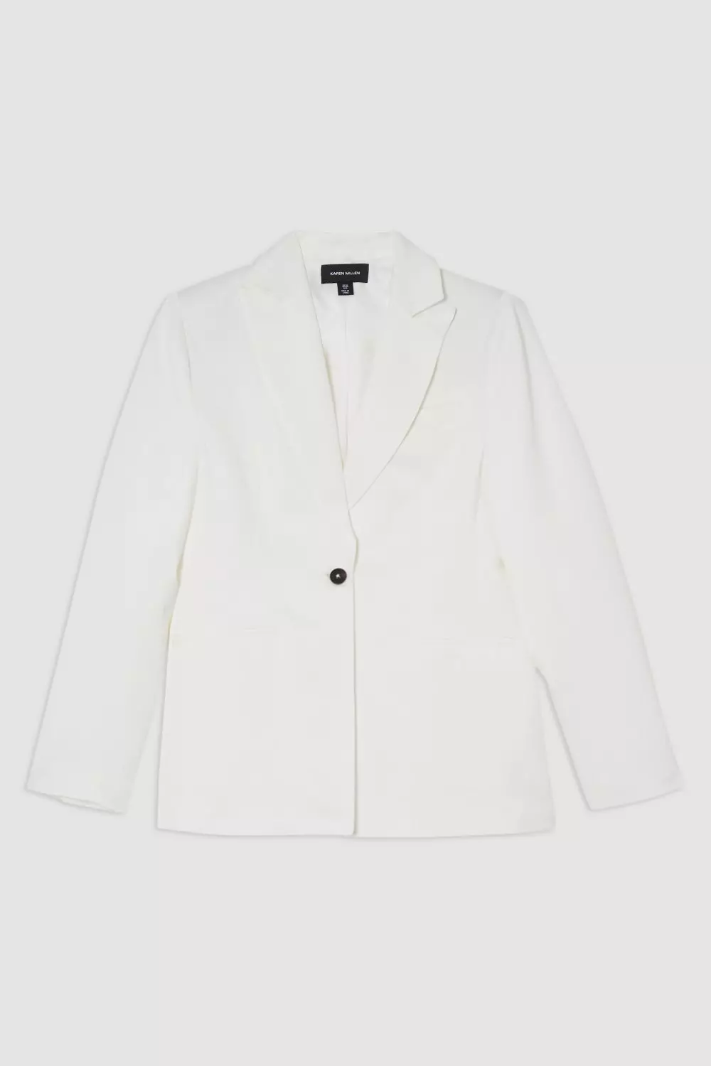 Ivory Tailored Viscose Linen Single Breasted Blazer Jacket  alternative image