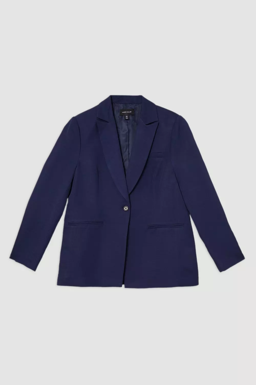 Plus Size Tailored Viscose Linen Single Breasted Blazer