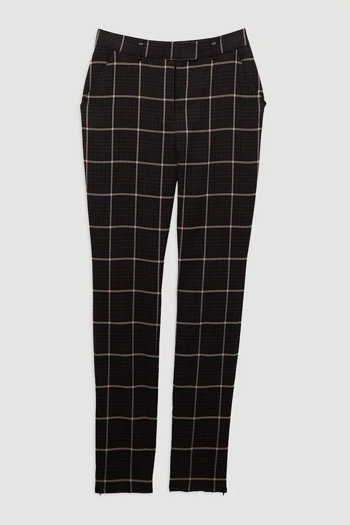 Flannel Straight Leg Split Front Dress Pants | Karen Millen Flannel Straight Leg Split Front Dress Pants | Karen Millen
