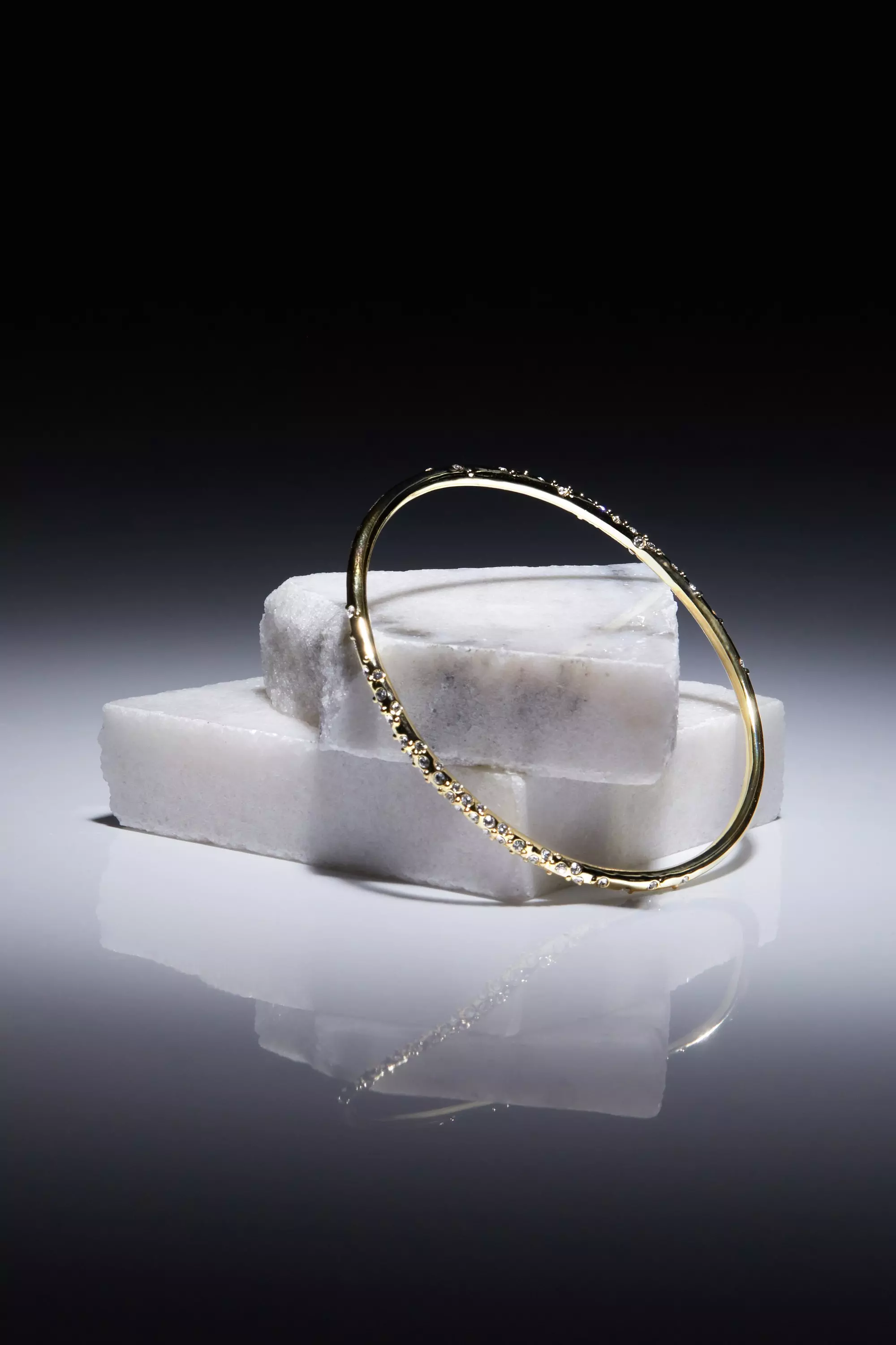 Gold Hand Set European Crystal Sprinkle Bangle  alternative image