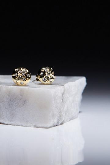 Hand Set European Crystal Sprinkle Stud Earrings gold