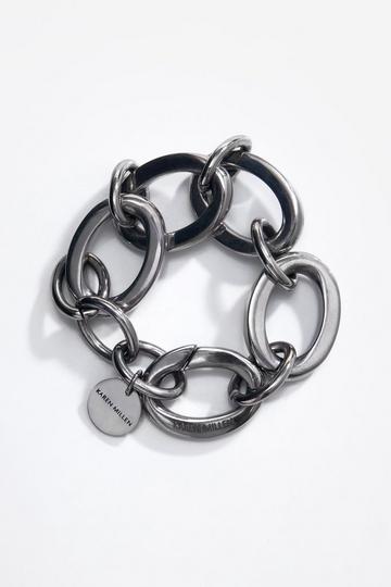 Silver Premium Contoured Chain Link Bracelet