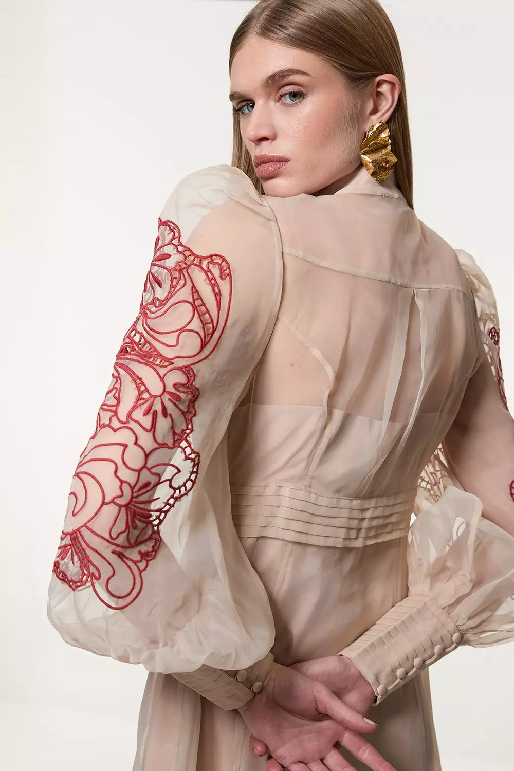 オケージョンドレス/結婚式】embroidery organdy dress
