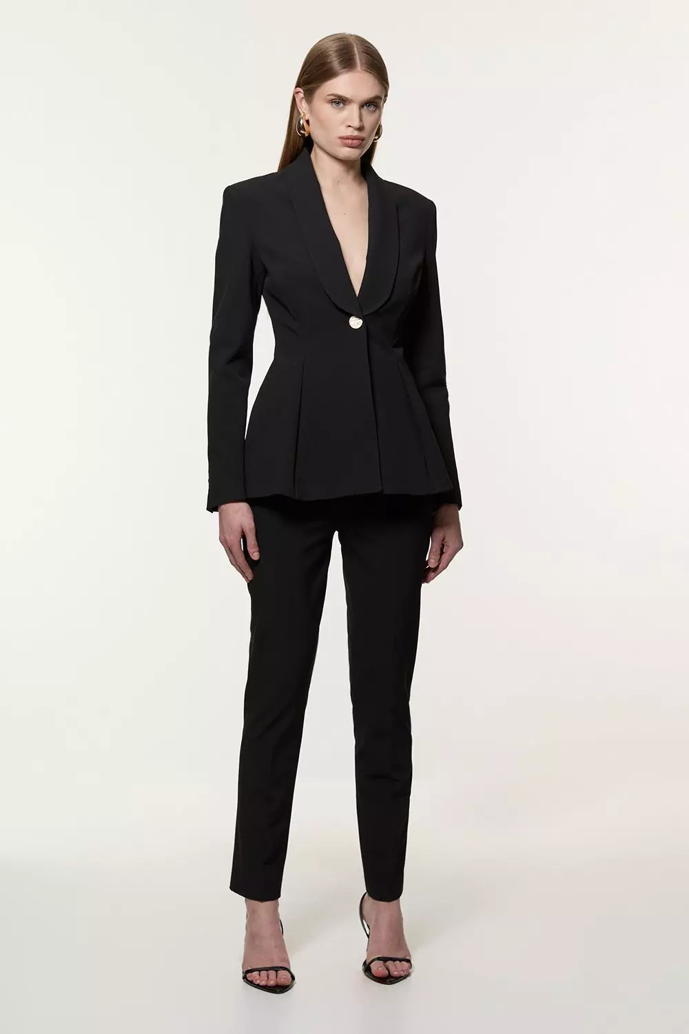 KAREN MILLEN コンパクトストレッチ シングルブレストジャケット KAREN MILLEN コンパクトストレッチ シングルブレストジャケット