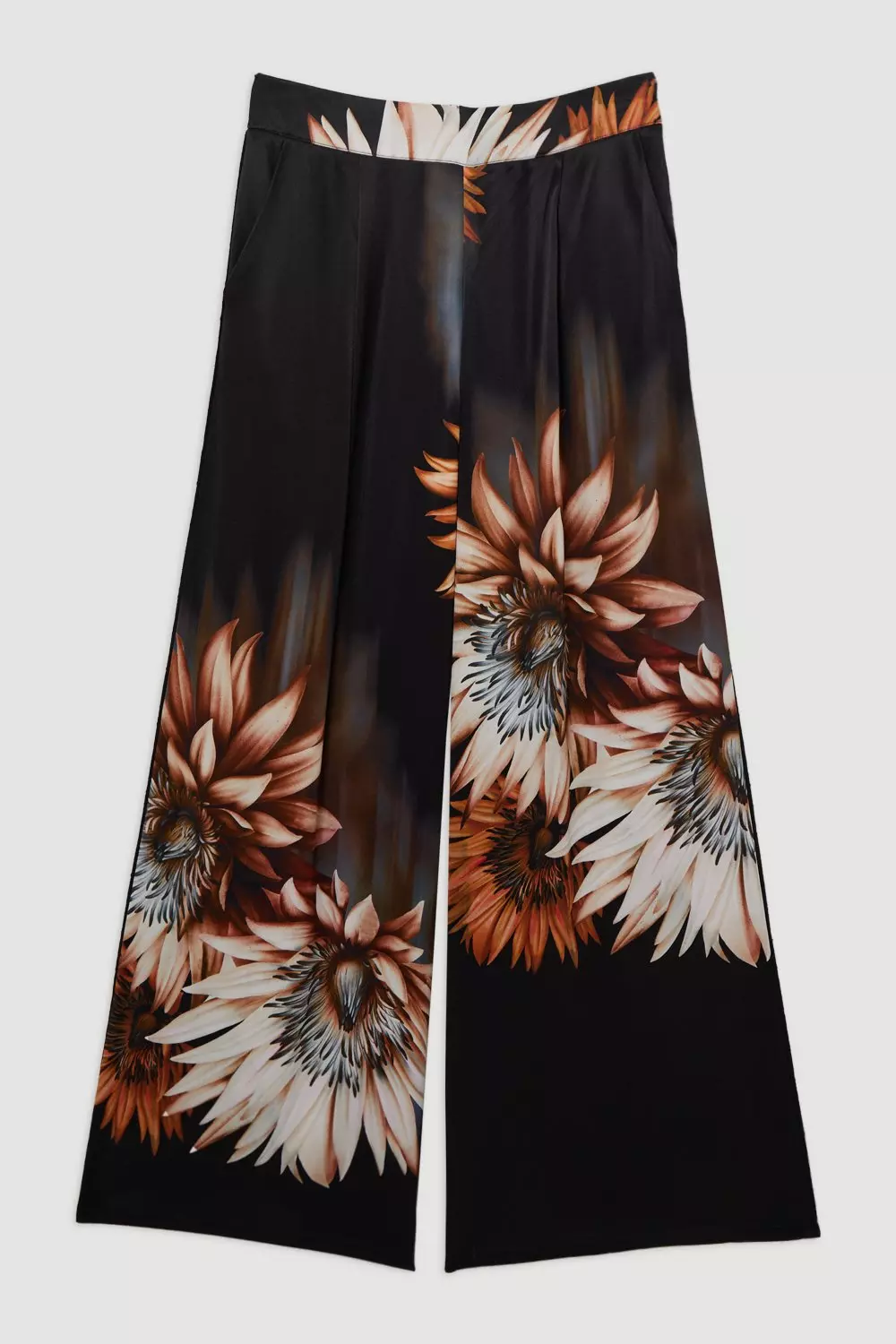 Floral Tall Viscose Satin Printed Wide Leg Woven Trouser alternative image