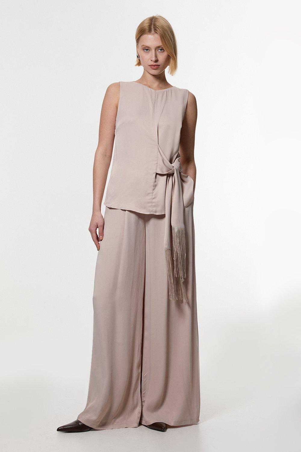 Women's Silver Pants | Silver Metallic Pants | Karen Millen