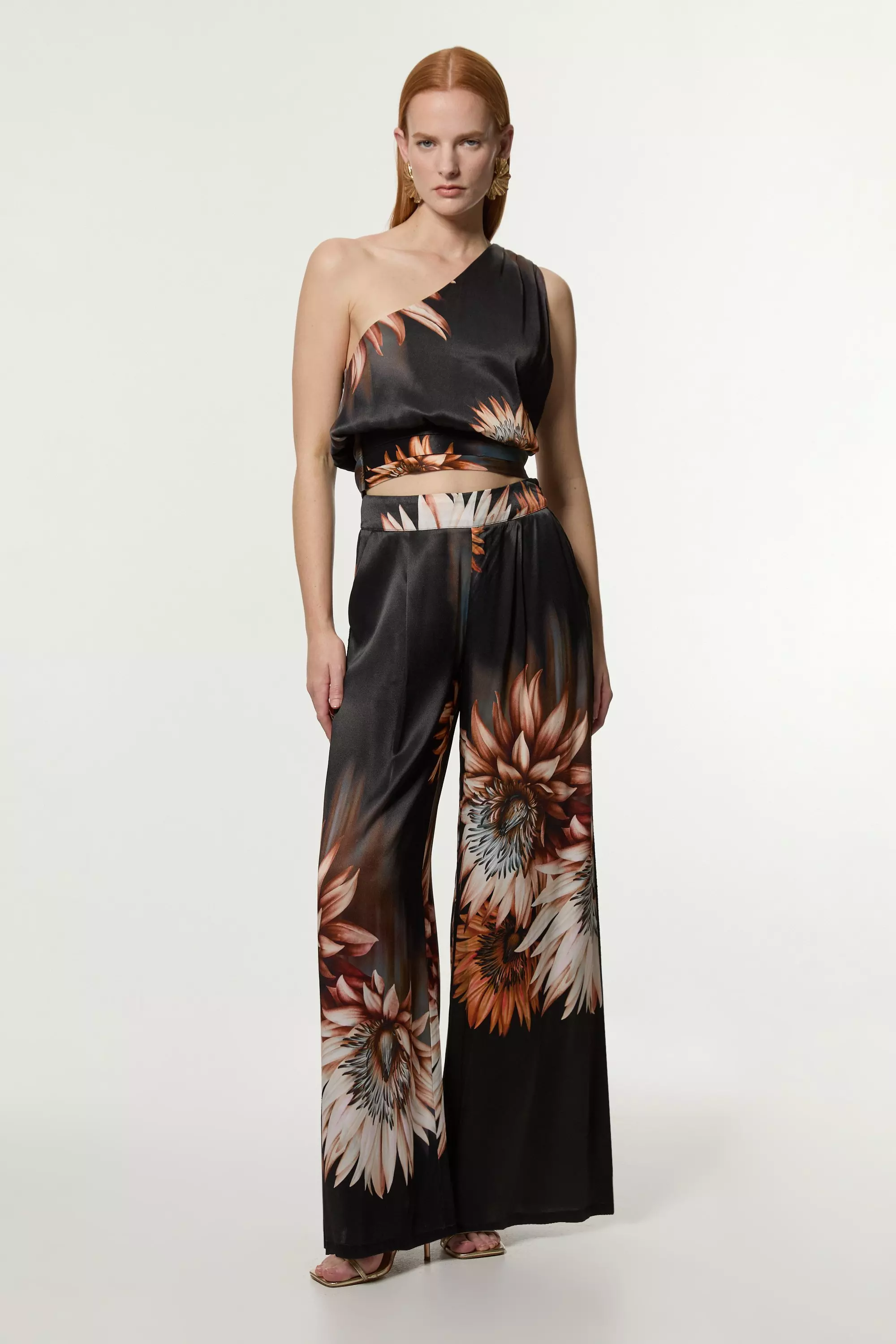 パンツ Anjuna Floral Silk Pants With Wide-Leg Silhouette Anjuna Floral Silk Pants With Wide-Leg Silhouette | ShopSimon