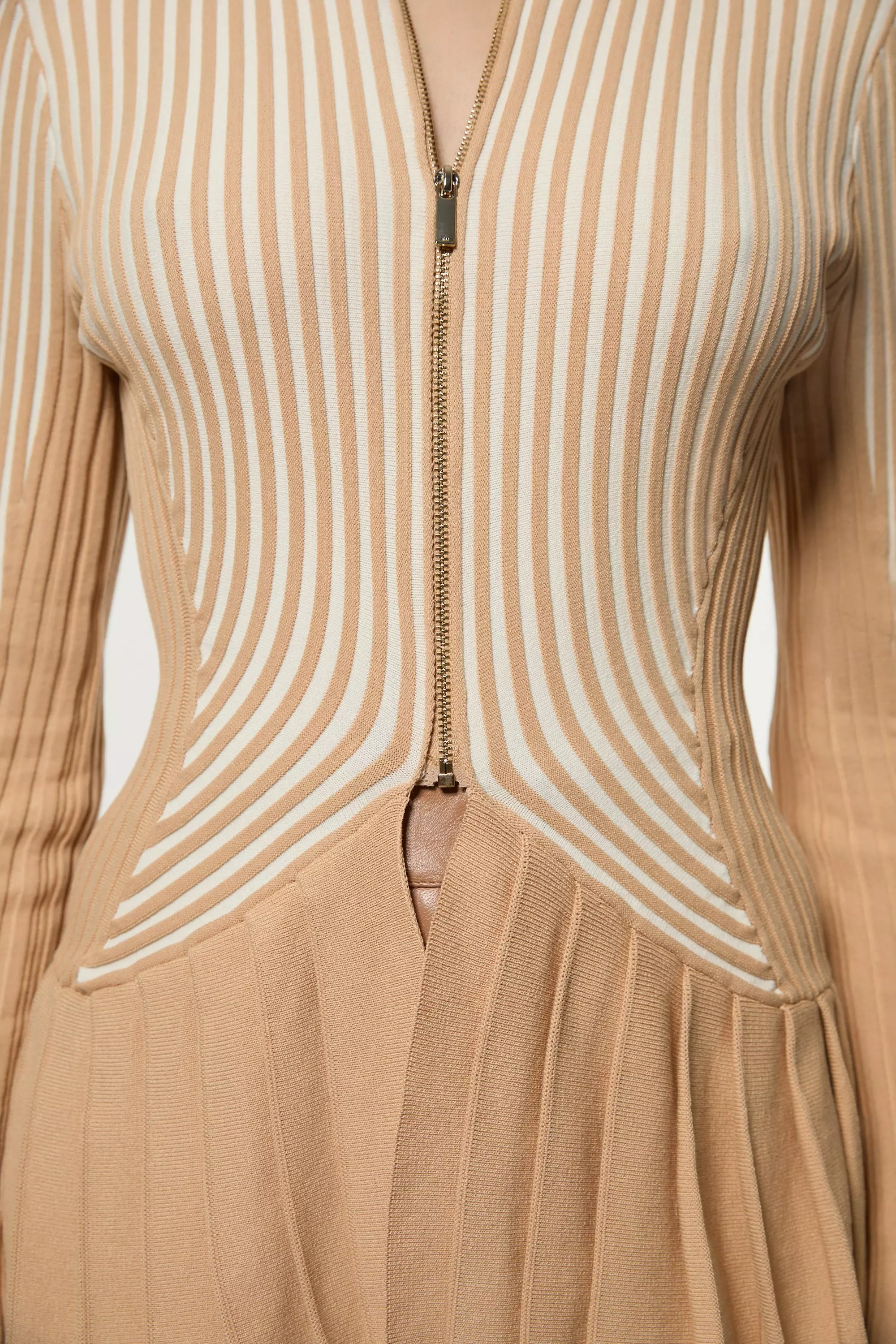 日本未入荷★Karen Millen ジップアップニットジャケット Stripe Zip Through Peplum Knitted Jacket | Karen Millen