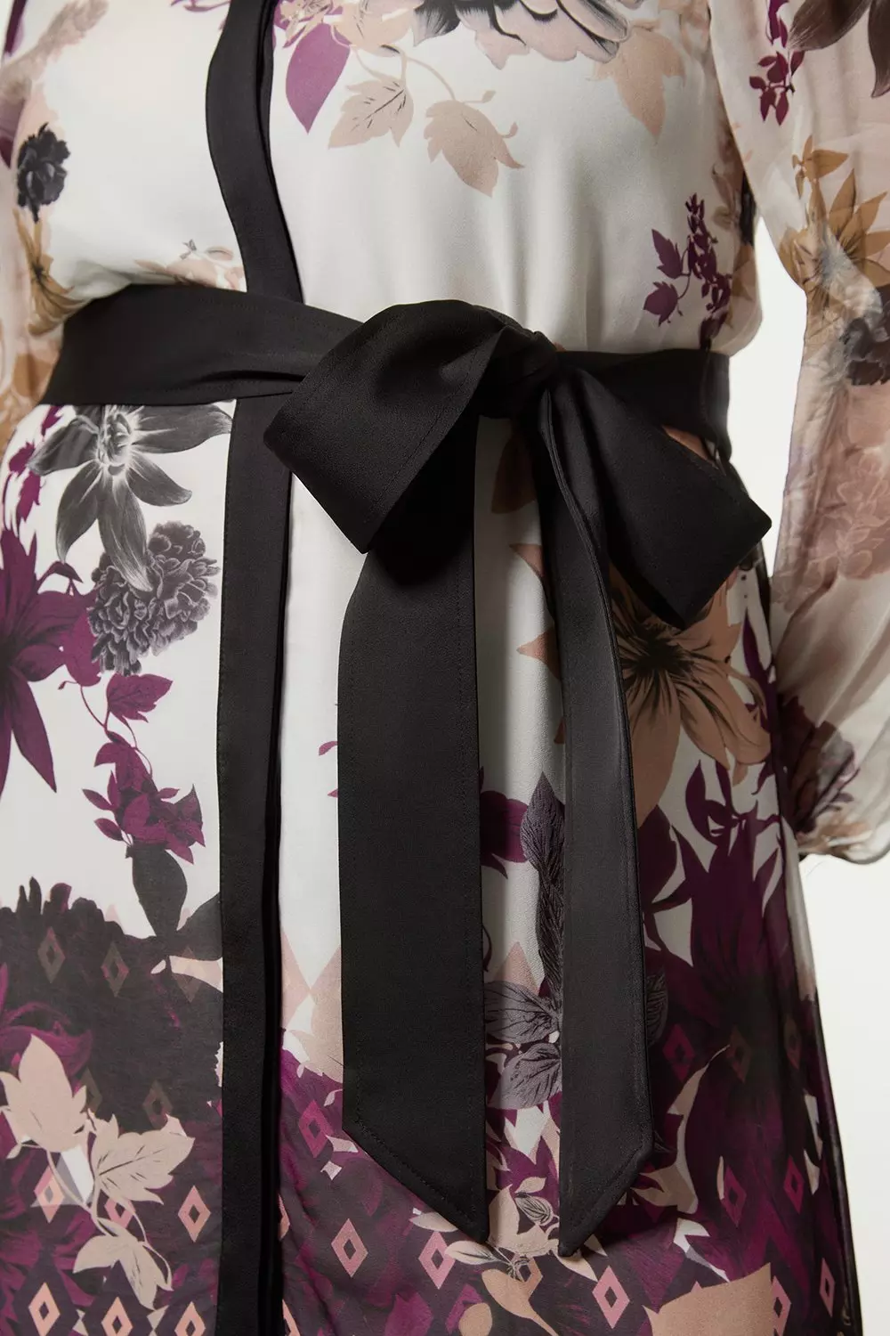 Plus Size Viscose Georgette Border Print Woven Midi Shirt