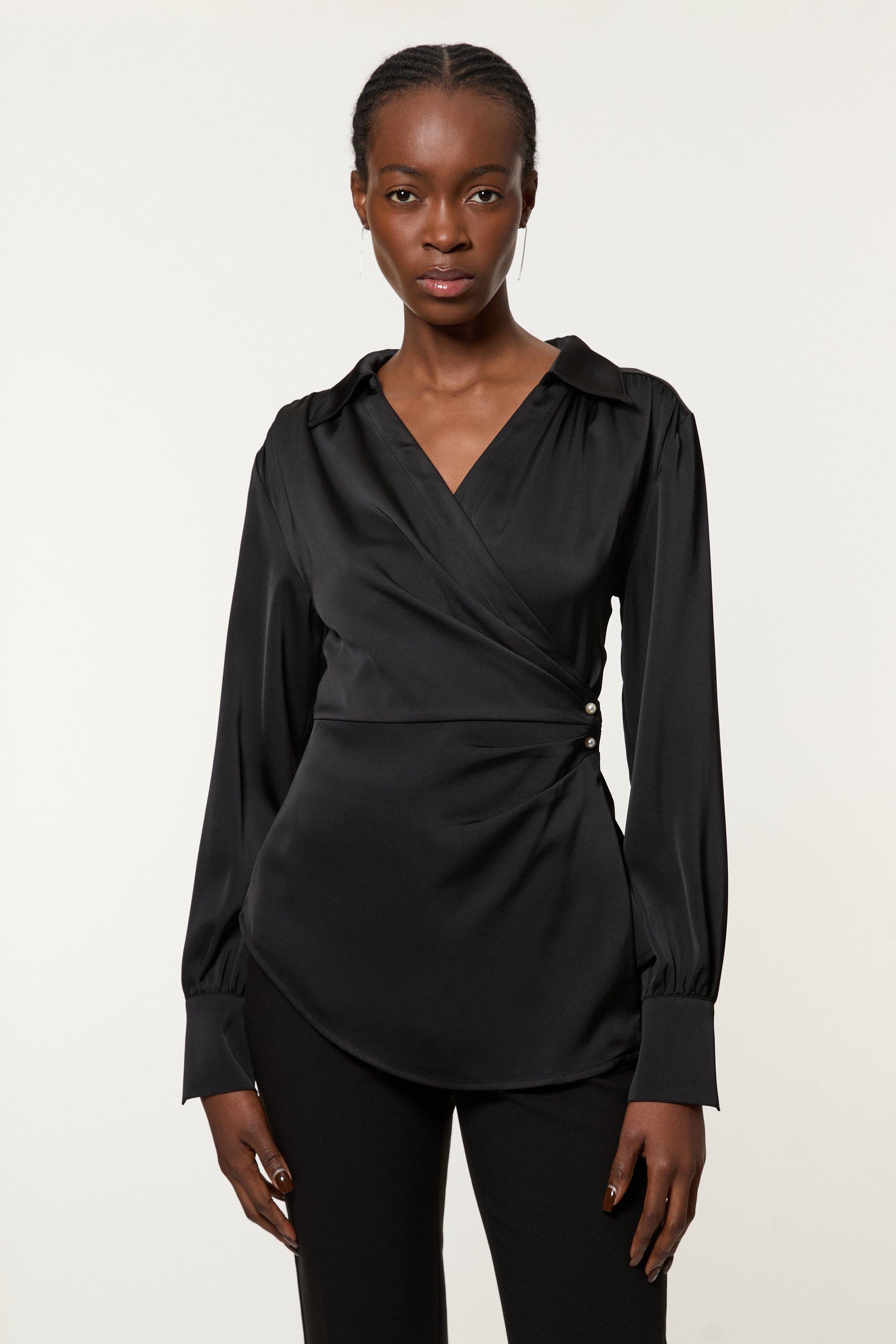 Long Sleeve Wrap Tops | Karen Millen
