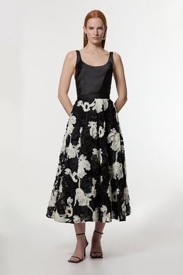 Tall Mono Textured Woven Prom Skirt mono