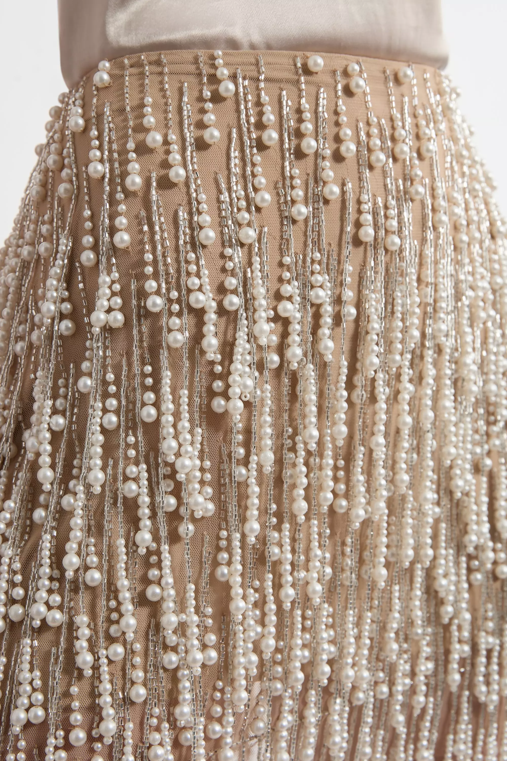 ミニスカート SHORT PEARL BEAD KNIT SKIRT PEARL KNIT MINI SKIRT - Oyster-white | ZARA United States