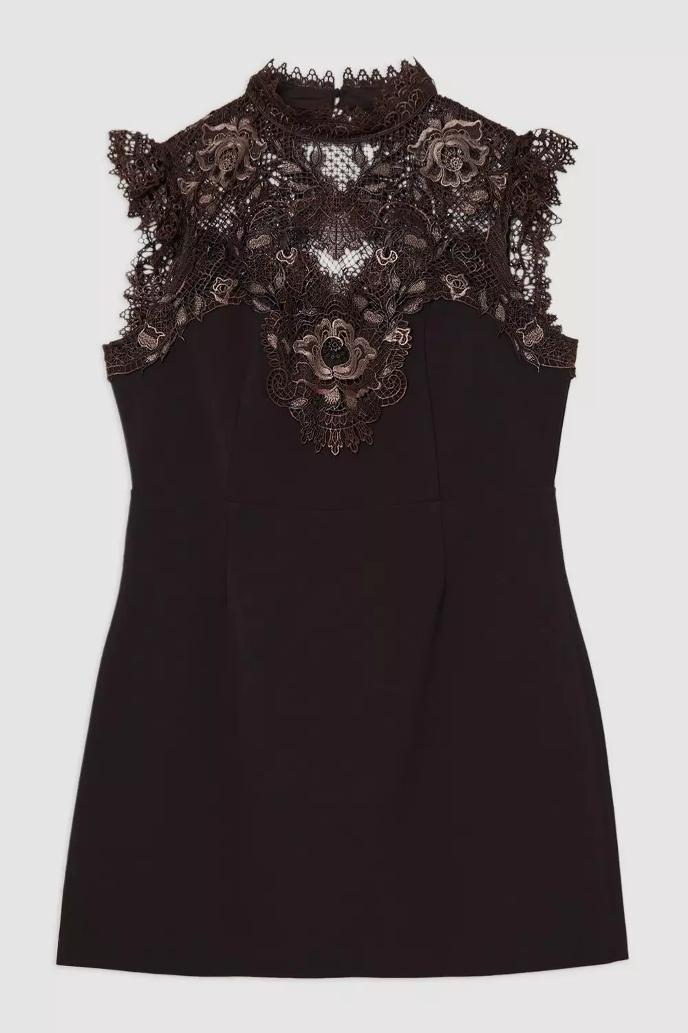 KAREN MILLEN タイト ビジュー コットン ミニ丈ドレス ブラック KAREN MILLEN ブラックワンショルダードレス レンタル