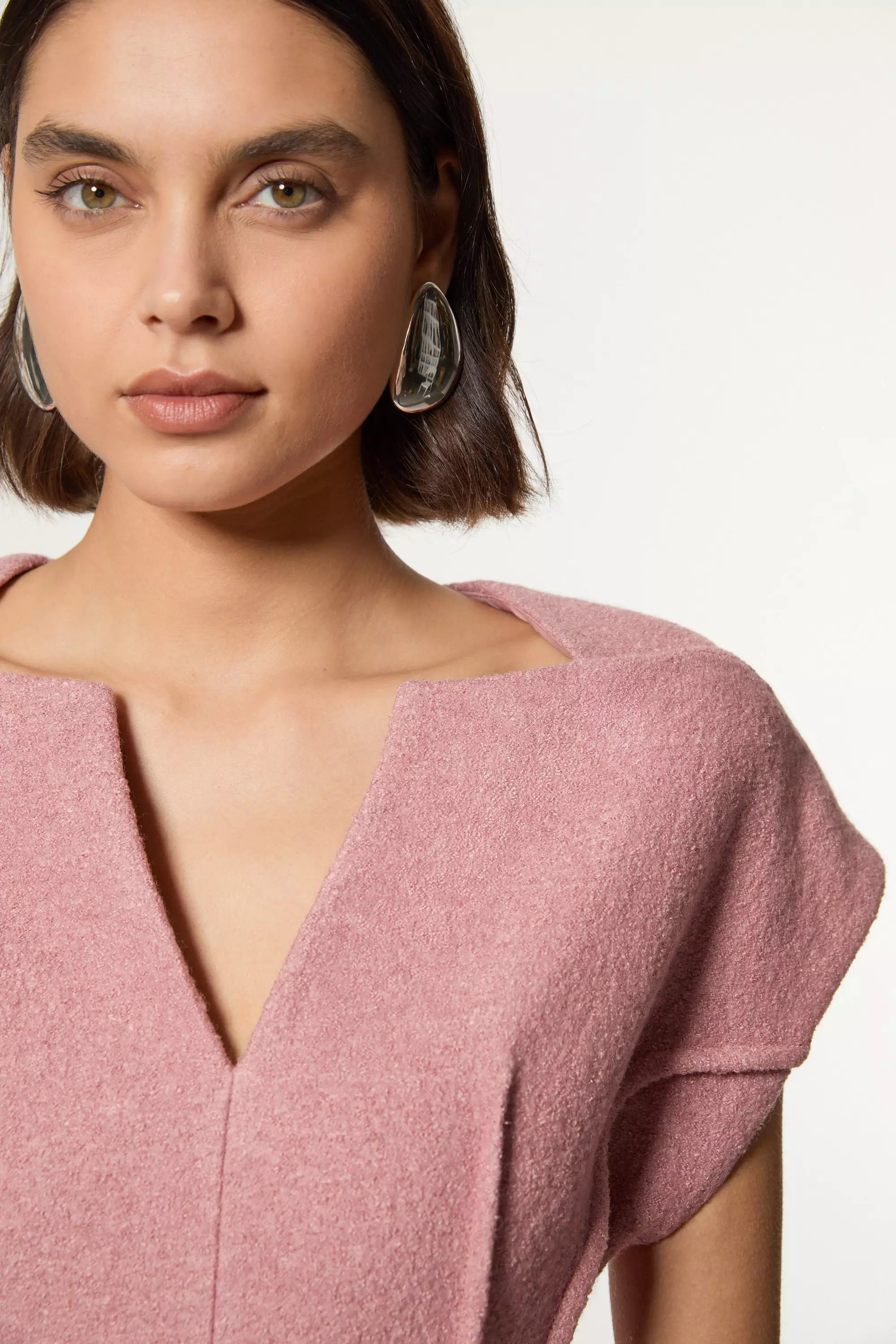 Textured Wool Blend Darted Tailored Midi Dress | Karen Millen